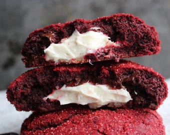Stuffed Red Velvet Cookies Recipe: Vanilla Cheesecake Filling (PDF Download)