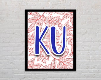 Kansas Digital Prints | Printable Wall Decor | Floral KU