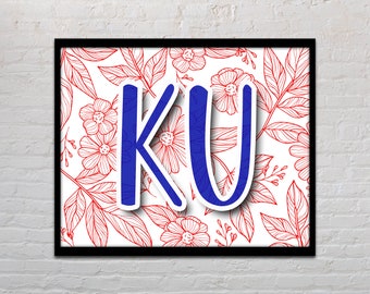 Kansas Digital Prints | Printable Wall Decor | Floral KU