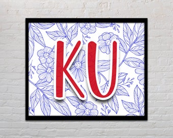 Kansas Digital Prints | Printable Wall Decor | Floral KU