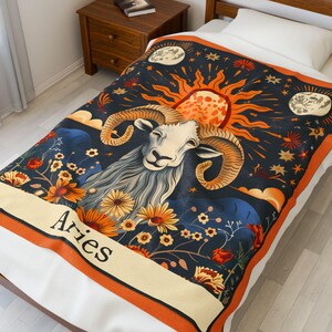 Aries Zodiac Plush Blanket Soft Astrology Throw The Astral Priestess