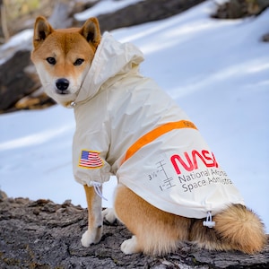 ChoChoCho NASA Dog Raincoats, Reflective, Water Proof, Dog NASA Costume, Dog Clothes, Pet Stylish Outfit for Dogs Puppy Small Medium Large