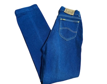 Vintage Lee Riders High Waisted Straight Leg Jeans Dark Wash Made in USA Size 12