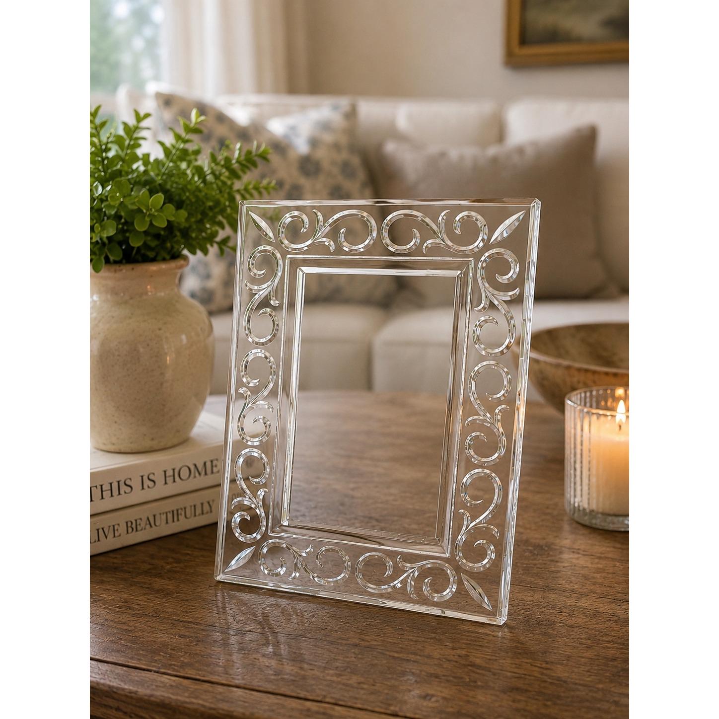 Marquis by Waterford Arabesque 4x6 Lead Crystal Picture Frame Made