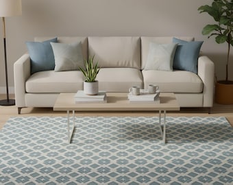 Polyester Chenille Gemütlicher Wohnzimmer Teppich | Boho Strick Design