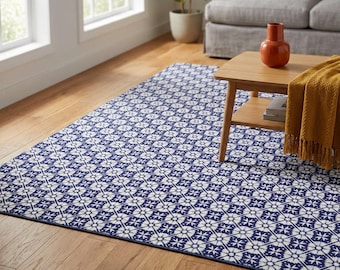 Marokkanischer Teppich | Vintage Boho Chenille Flor