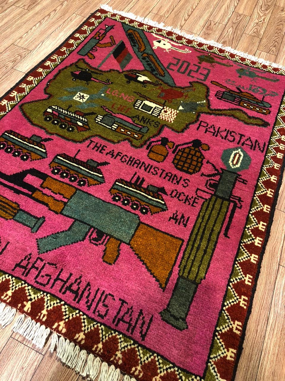 WALL DECOR Afghanistan War Maps Rug, Afghan Hand Knotted Afghanistan ...