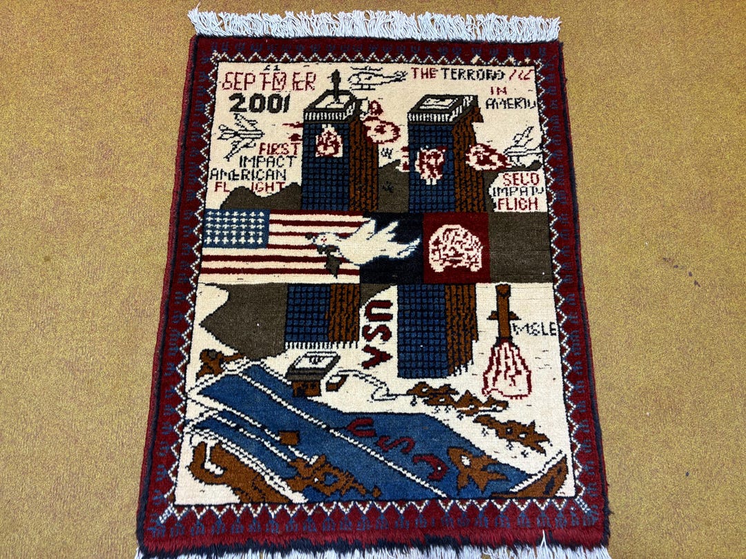 Sept. 11 Rug Twin Towers Afghan Rug: 9/11 Memorial Art, Veteran Tribute (2x3 Ft) - Etsy