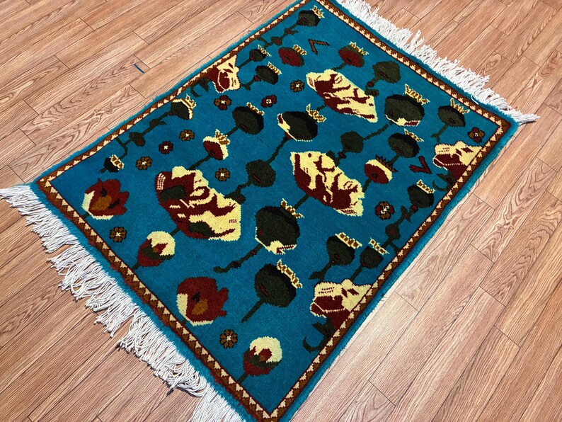 Handmade Afghan Wool Rug - Thumbnail 5