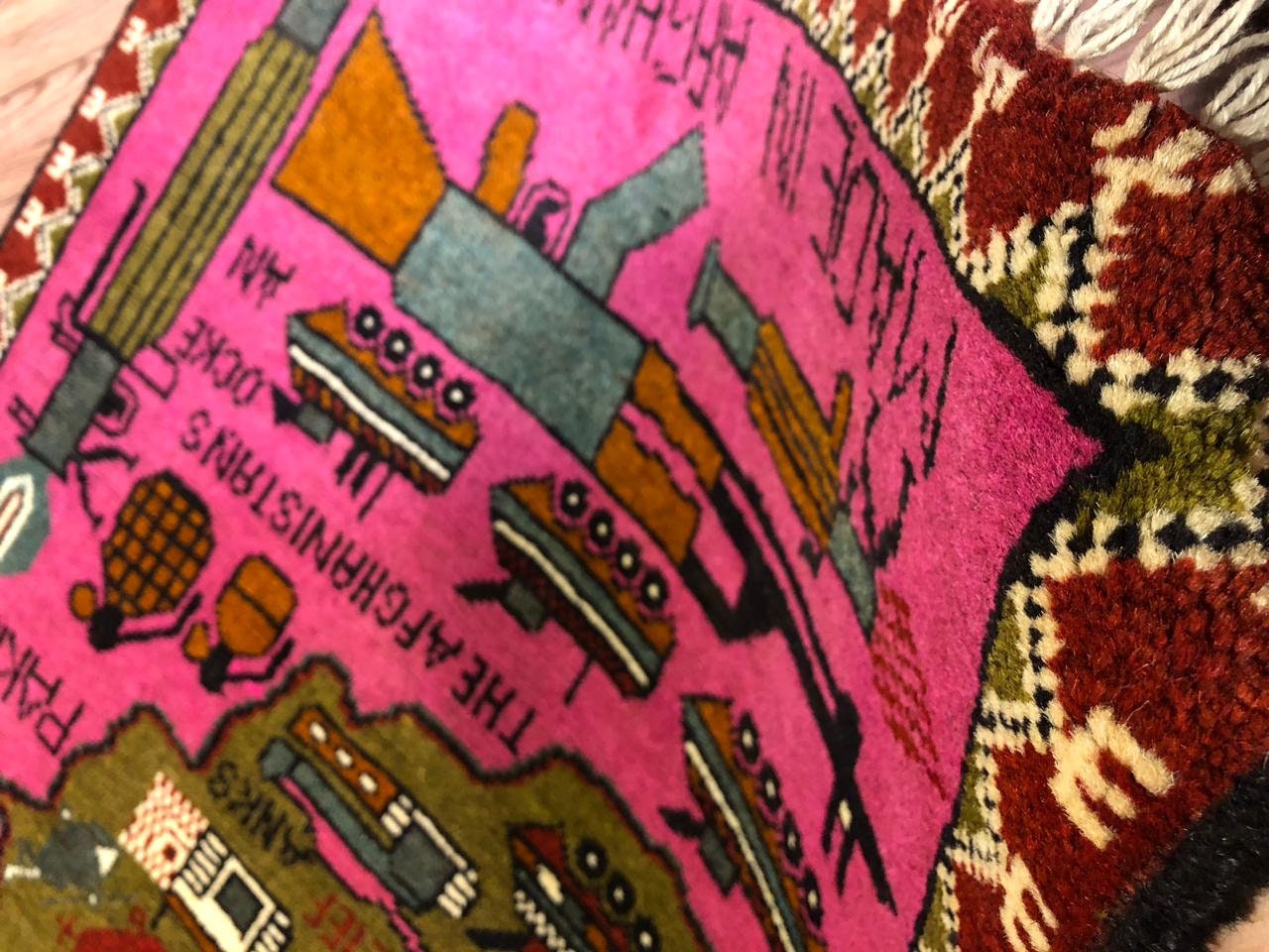 WALL DECOR Afghanistan War Maps Rug, Afghan Hand Knotted Afghanistan ...