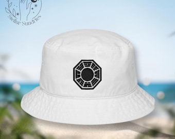DHARMA Initiative Bucket Hat, Dharma Logo Cap, Lost TV Show Gift, Lost TV Show Hat, Lost Gift, Lost Cosplay, Lost Dharma Initiative Logo