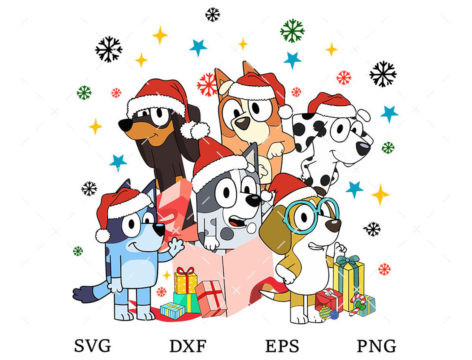 2024 Bluey Svg Christmas Bluey Svg Blue Dog Png Christmas Etsy UK