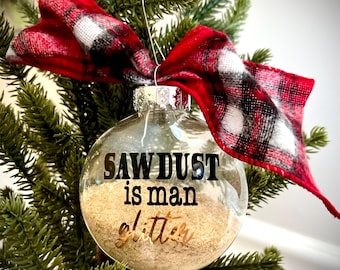 Gift for woodworker | Carpentry ornament | Unique mens gift | Wood crafts | Craftsman gift | Builder gift ornament | Christmas decor funny