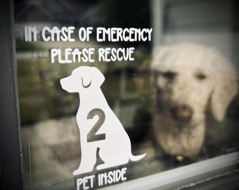 Pet Rescue Alert Window Sticker | Emergency Notification for Responders | Customized to your pets | Pet rescue, Pet safety emergency sticker