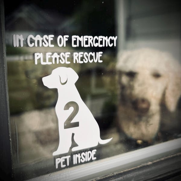 Pet Rescue Alert Window Sticker | Emergency Notification for Responders | Customized to your pets | Pet rescue, Pet safety emergency sticker