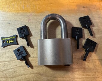 Sargent and Greenleaf Padlock - 102 Padlock with 3d Printed Keys - no metal keys- K142 TAG