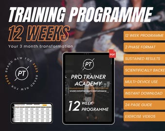 12-Wochen-Trainingsprogramm | ProTrainer Acadamy Fitness Trainingsplan mit Expertencoaching zur Transformation Ihres Körpers in 3 Monaten