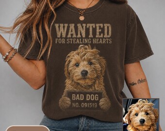Custom Pet Photo Tshirt Comfort Colors,Personalized Pet Portrait Tee, Custom Dog Shirt,  Dog Lover Gift, Pet Memorial Gift, Dog Dad Gift