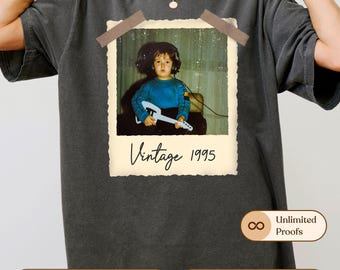 Comfort Colors® Personalized Photo Vintage Shirt, Custom 30th Birthday tee 23asd