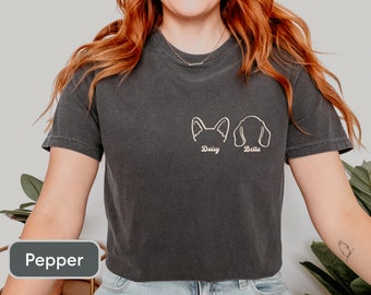 Oreillette de chien personnalisée : t-shirt portrait d'animal de compagnie personnalisé