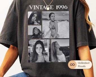 Comfort Colors® Custom Vintage Photo And Year shirt, Personalized 30th Birthday Gift Est 1996