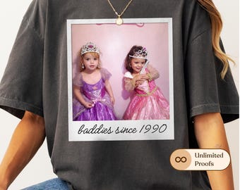 Comfort Colors® Custom Unisex Vintage Photo And Year shirt, Personalized Bff Birthday Funny Gift, Polaroid, Girlfriend, Boyfriend