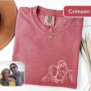 Custom Line Art Shirt for Couples • Custom Portrait Shirt • Outline Photo Shirt • Personalized Shirt Gift for Couples • Gift for Wife