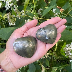 Pyrite, Polished Heart Palm Stone