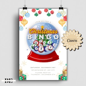 Christmas Bingo Flyer, Holiday Bingo Flyer, Bingo Night Flyer, Bingo Night  Flyer, Bingo Fundraiser Printable Party Flyer
