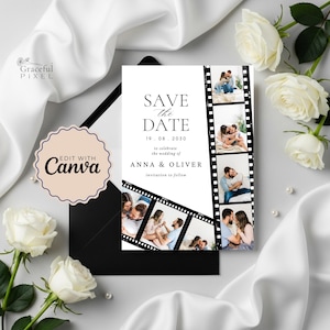 Film Strip Save The Date, Photobooth Wedding Invite, Photobooth Save The Date, Photo Booth Style Save The Date, Photo Strip Save The Date