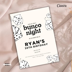 Bunco Party Invitation | Printable Dice Game Invite | Fun Bunco Dice Invitation for Your Next Game Night