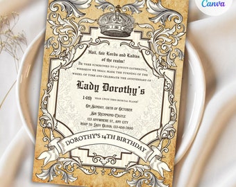 Medieval Party Invite, Medieval Invite, Medieval Renaissance Invitation, Digital Party Invite Template, Printable Party Invite