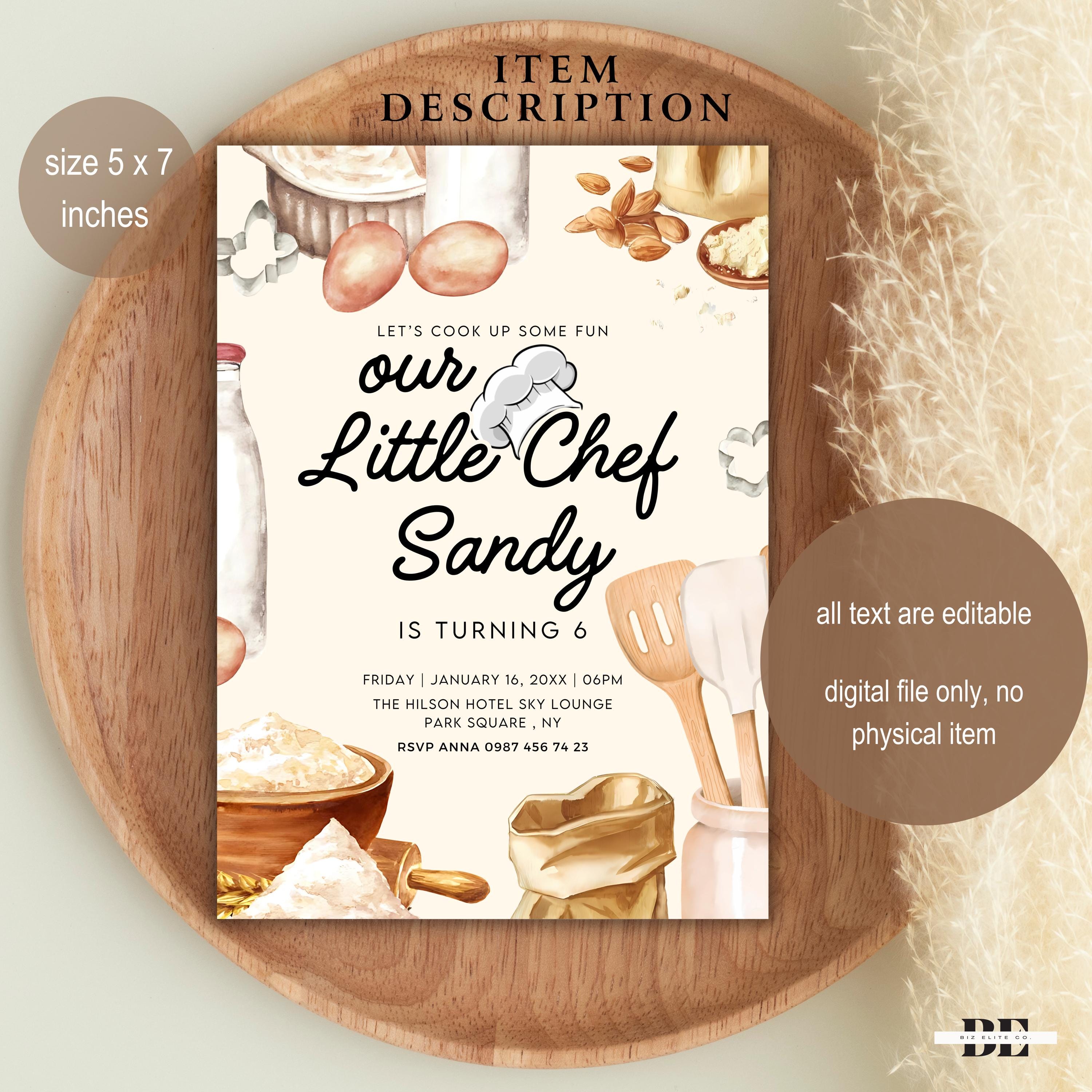 Cooking Class Invitation | Printable Birthday & Bake off Invite | Our ...