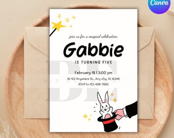 Magician Party Invitation | Magic Show Birthday Invite | Printable Magic Themed Party Invitation