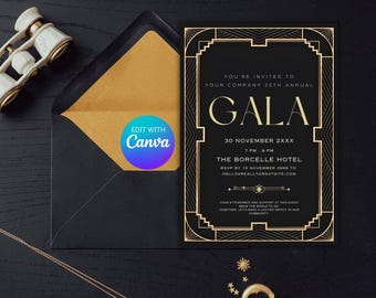 Invitación elegante para galas, cenas y bailes benéficos formales para eventos especiales, banquetes perfectos para celebrar