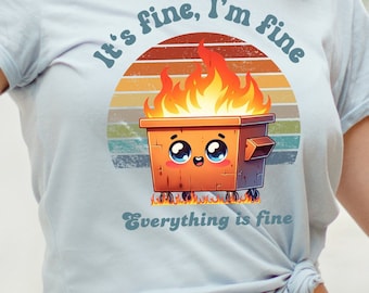 Dumpster Fire Png: Funny Mental Health Sublimation (Commercial Use)