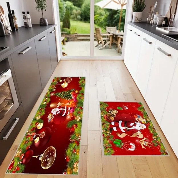 Christmas Kitchen Floor Mat Home Bedroom Living Room Kids Decor