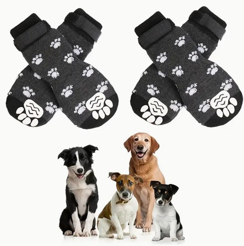 Breathable Antislip Dog Socks With Straps Nonslip Traction for Cats