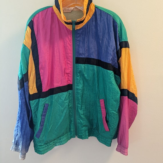 1980s 1990s bright blocks Retro track jacket by B… - image 5