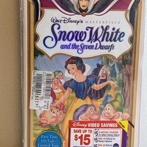 1990s Disney Snow White and the Seven Dwarfs Masterpiece Collection Factory Sealed VHS 1524. True Retro. Original Disney video cassette