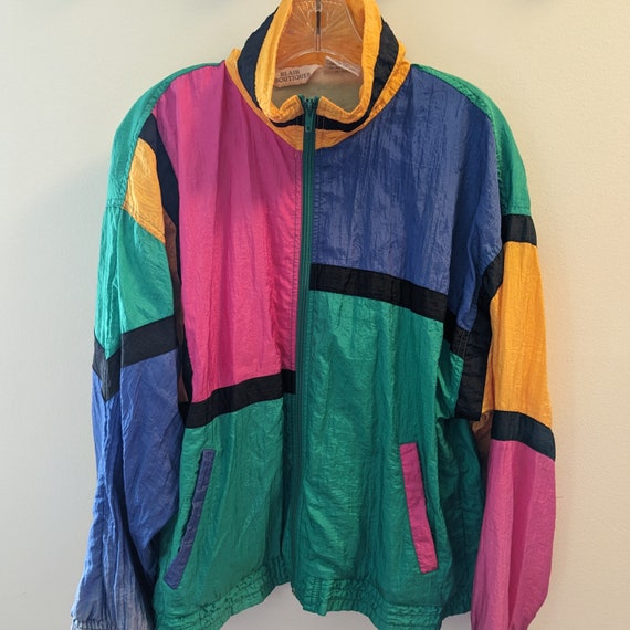 1980s 1990s bright blocks Retro track jacket by B… - image 1
