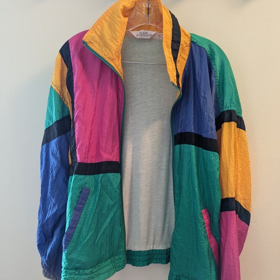 1980s 1990s bright blocks Retro track jacket by B… - image 2