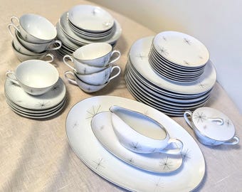 1950s MCM Crest Wood China 50 Piece Set Made in Japan