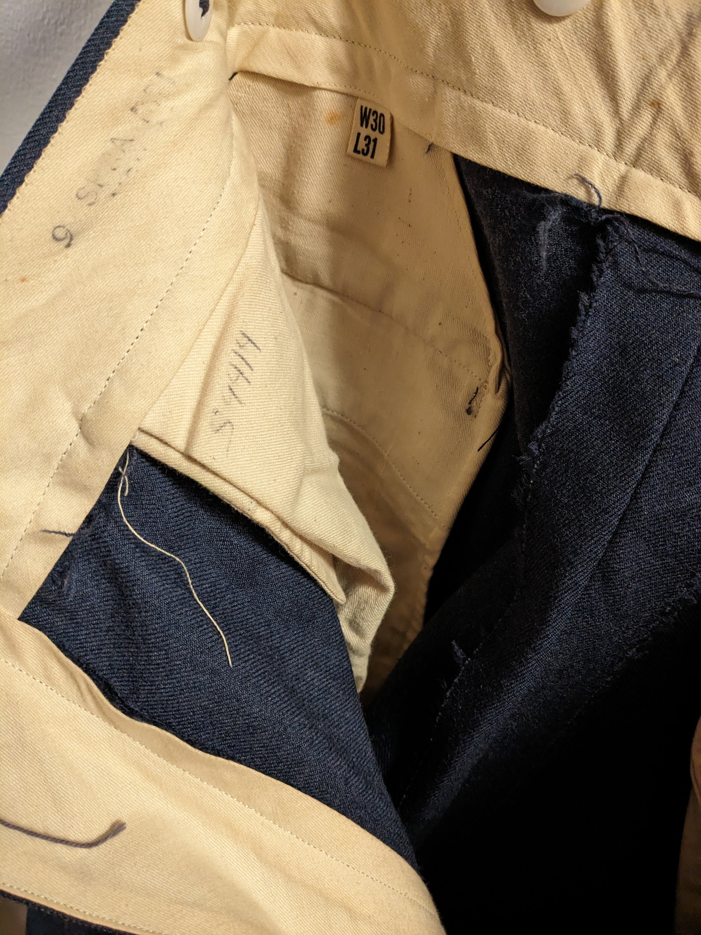 1950-60s US Airforce Wool Dress Pants Size 30W/31L. USAF