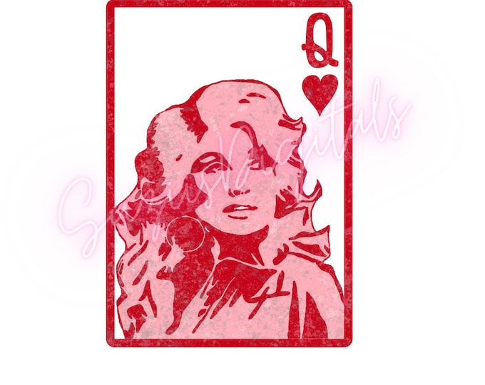 Dolly Parton Queen of Hearts Casino Poker Card Digital Download Its