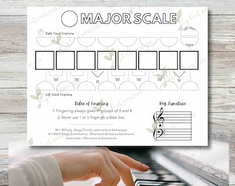 Major Scale Piano Worksheet | Beginner Music Theory (PDF)