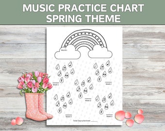 Spring Music Practice Chart | Printable Practice Log (PDF)