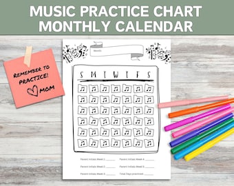 Music Practice Chart: Calendar