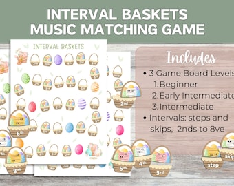Interval Baskets | Easter Intervals Matching Game | Steps & Skips, 2nds to 8ve | Music Theory Game