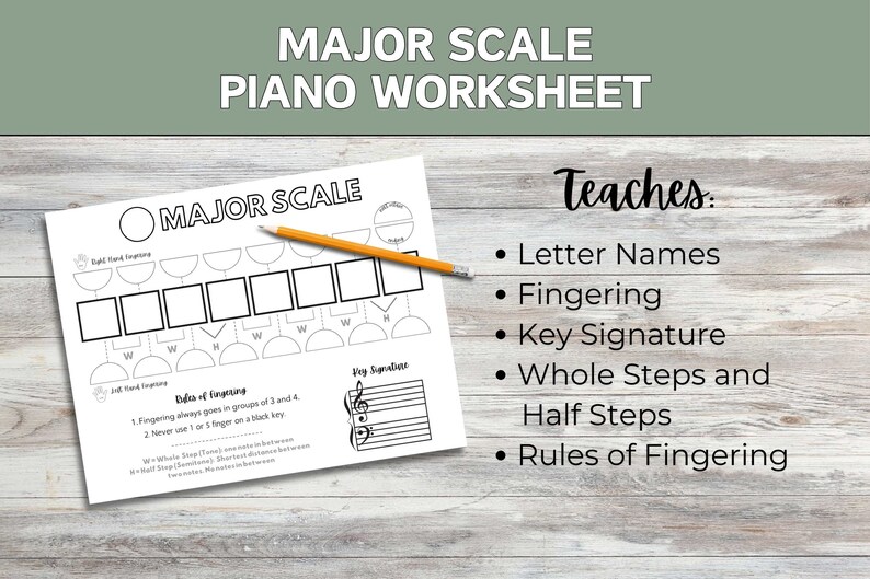 Major Scale Piano Worksheet | Beginner Music Theory (PDF) - Etsy Canada